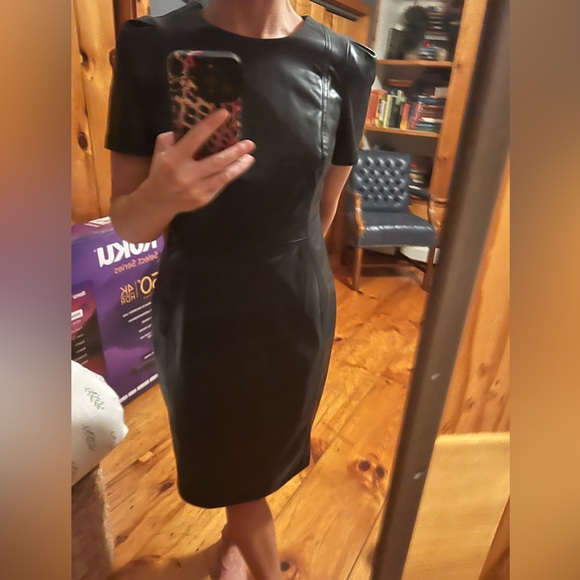NWOT CALVIN Klein PU leather dress (8) - Picture 2 of 5